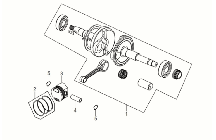 Wał korbowy Sym Symphony ST 50 E5