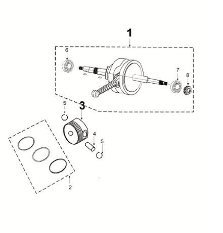 Crankshaft piston Peugeot Speedfight 4 50i E5