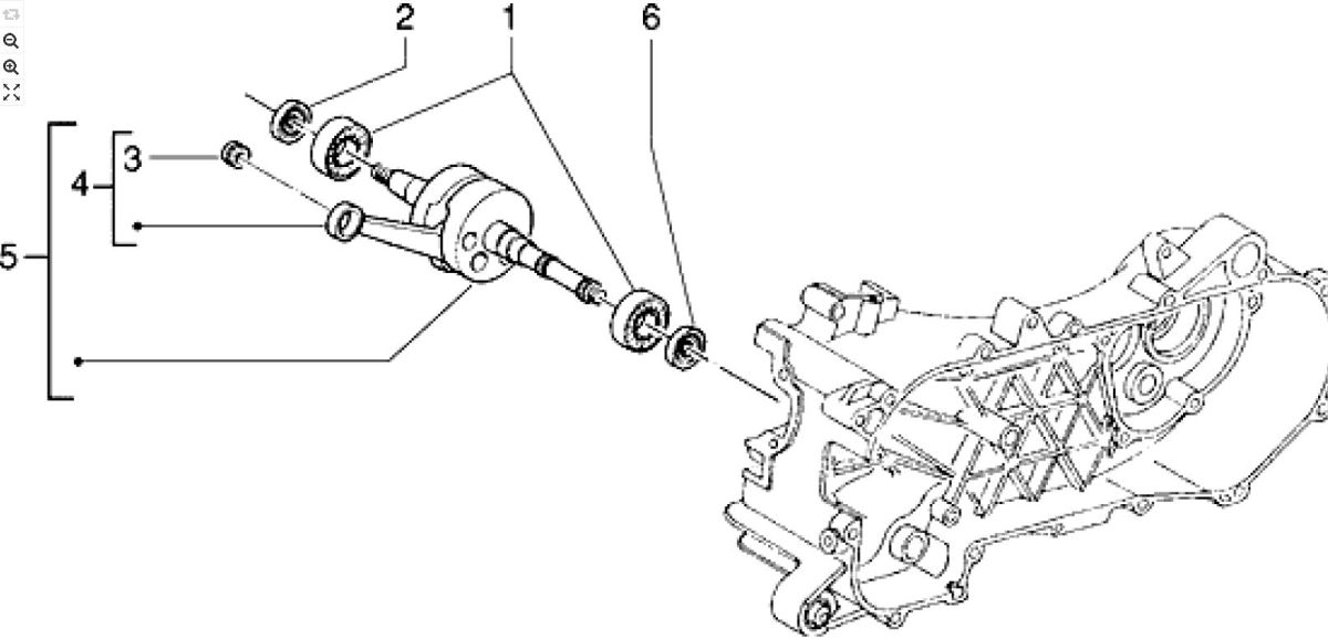 Wał korbowy Piaggio Zip RST