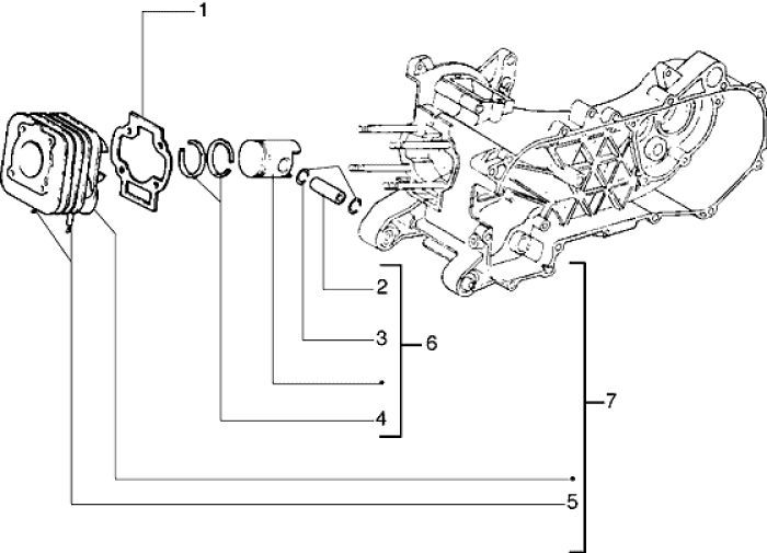Cylinder Piaggio Liberty 2-suwowy do 2005