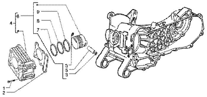 Cylinder Piaggio Liberty 4-suwowy do 2005