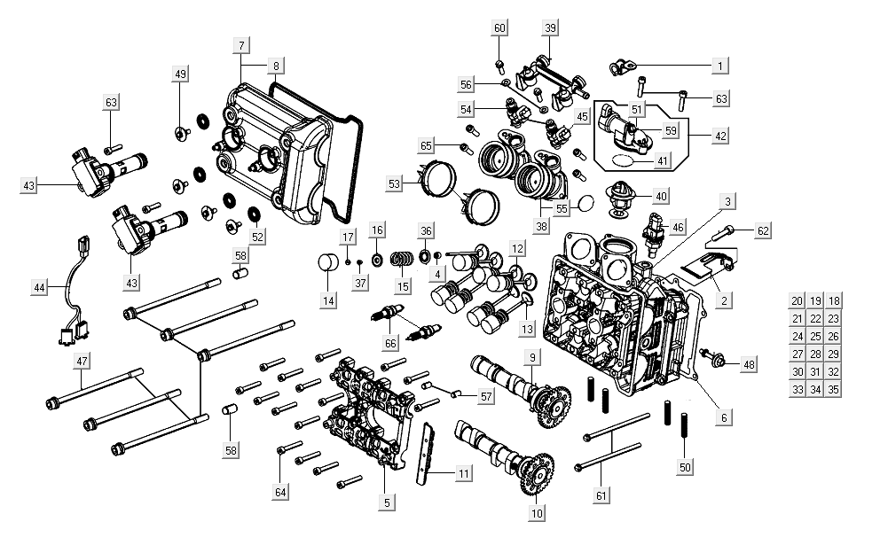 Głowica cylindrów Kymco AK550i