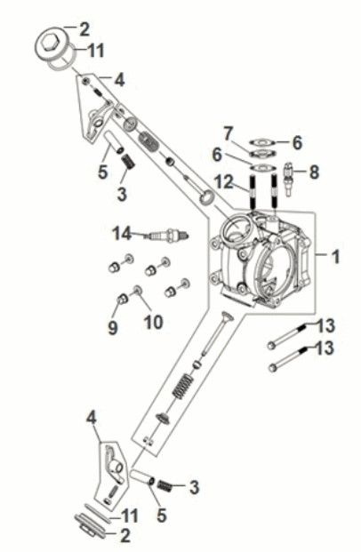Sym Fiddle IV 50 E5 cylindra głowica