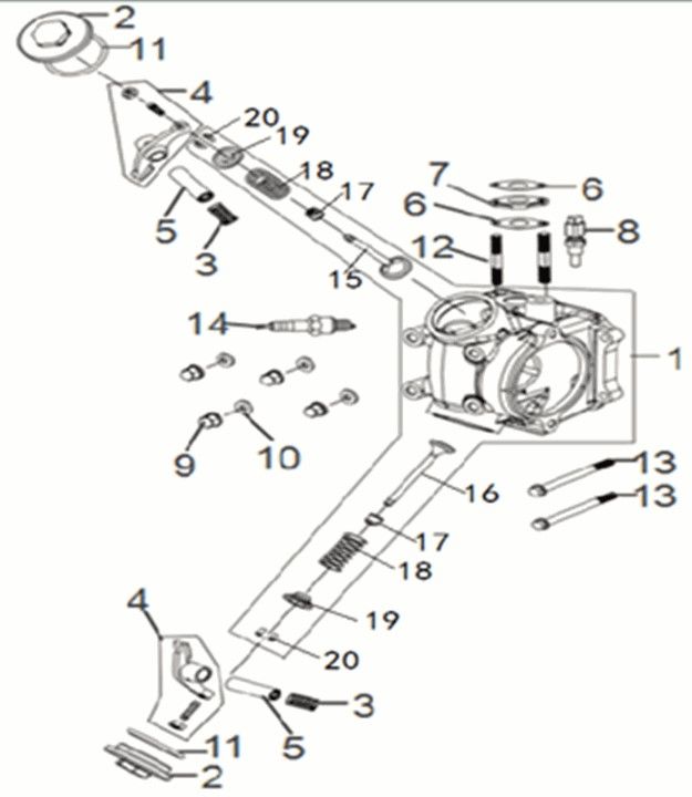 Głowica cylindra Sym Jet 14 50I E5