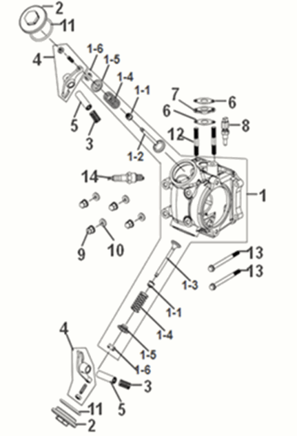 Głowica cylindra Sym Mio 50I E5