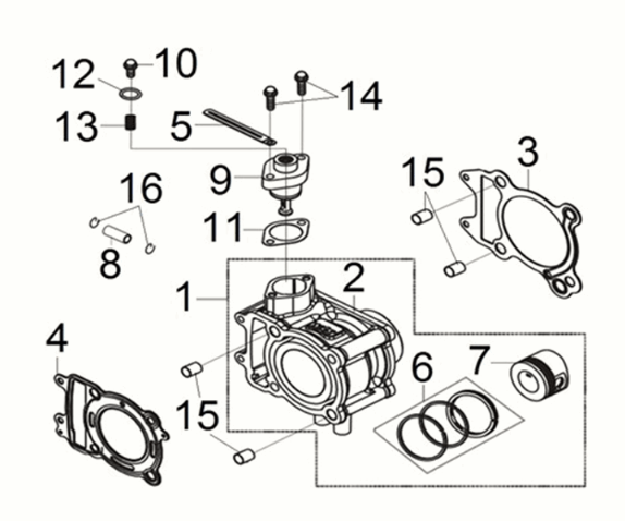 Cylinder set Sym Joymax Z 125i E5 2022