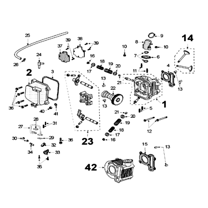 Głowica cylindra - Cylinder Peugeot V-clic pomarańczowy
