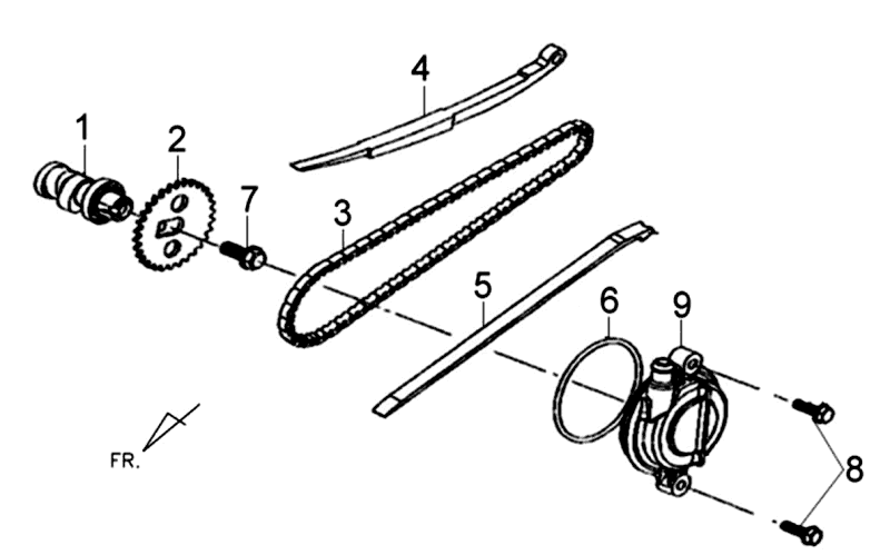 Pokrywa głowicy cylindra CamChain Sym Jet 4 (R086) czerwona