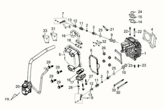 Głowica cylindra KPL. Sym Fiddle II 125S