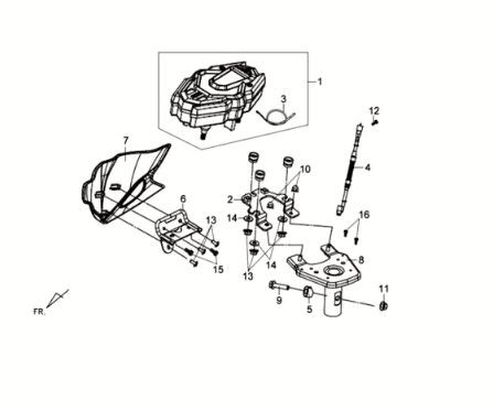 Dashboard - tellerkabel - draadboom Sym Crox 50 E3 ZWART (BK-007U)