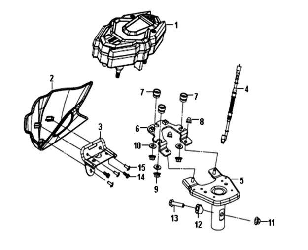 Dashboard - tellerkabel - draadboom Sym Crox 50 E4 WHITE/GRAY (WH-8018P/GY-7450U)