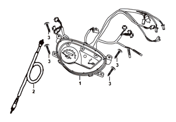 Dashboard / tellerkabel / draadboom Sym Orbit III 125I E4