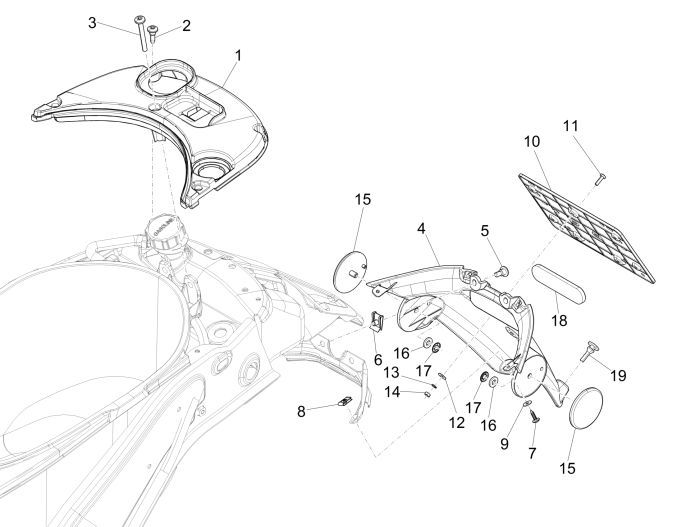 Błotnik tylny Vespa Sprint 2-suwowy czarny lucido 94