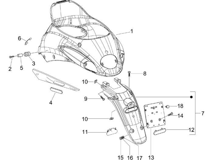 Szyba boczna Piaggio Liberty 2-suwowy biały 595