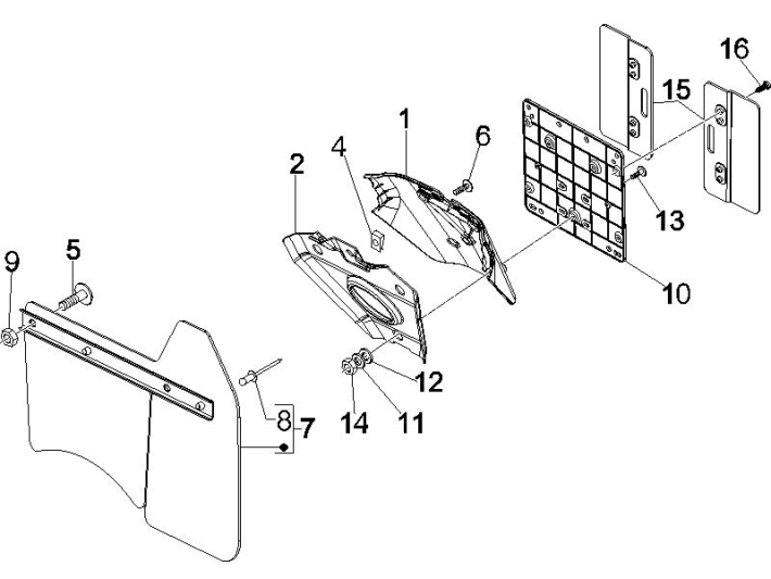Pokrywy tylne Vespa GTS 250 ie 2005-2009 (z ABS) żółty 928