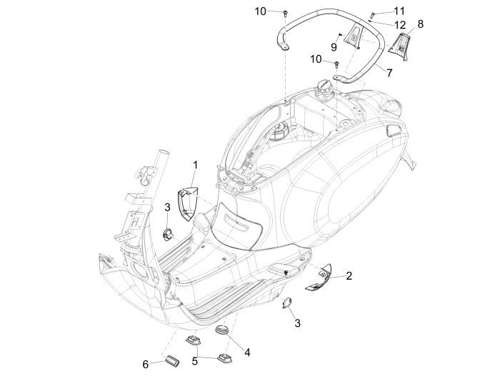 Listwy boczne Vespa Primavera 4-suwowy 3-zaworowy (euro4 injection iget) white fusion 544