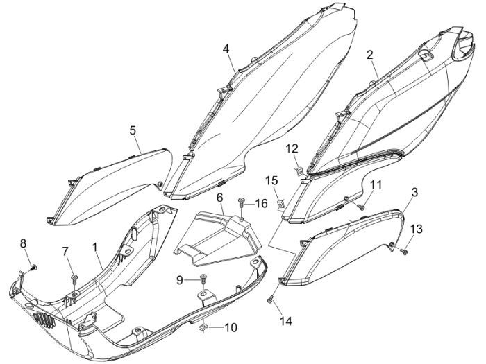 Spojler dolny Piaggio Fly 2-suwowy czarny 94