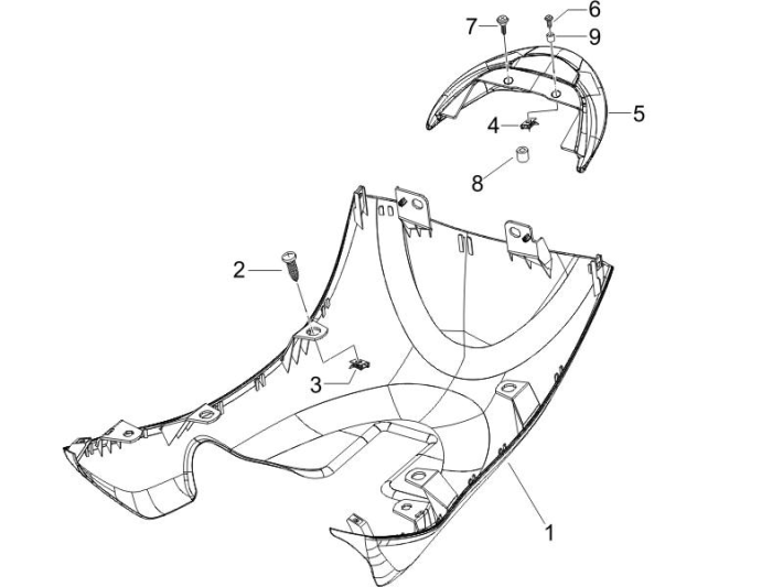 Osłony boczne - Spoiler Piaggio Zip 50 SP 2006-2013 moonwhite 544