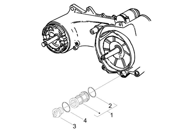 Filtr oleju Piaggio New Fly 4-suwowy 2-zawór