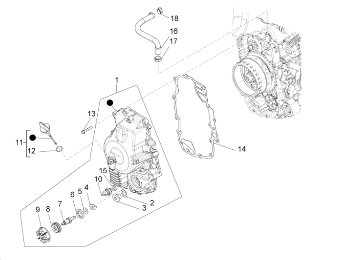 Osłona magnetycznego koła zamachowego Piaggio Beverly 350 E3 Sport Touring 2013-2014