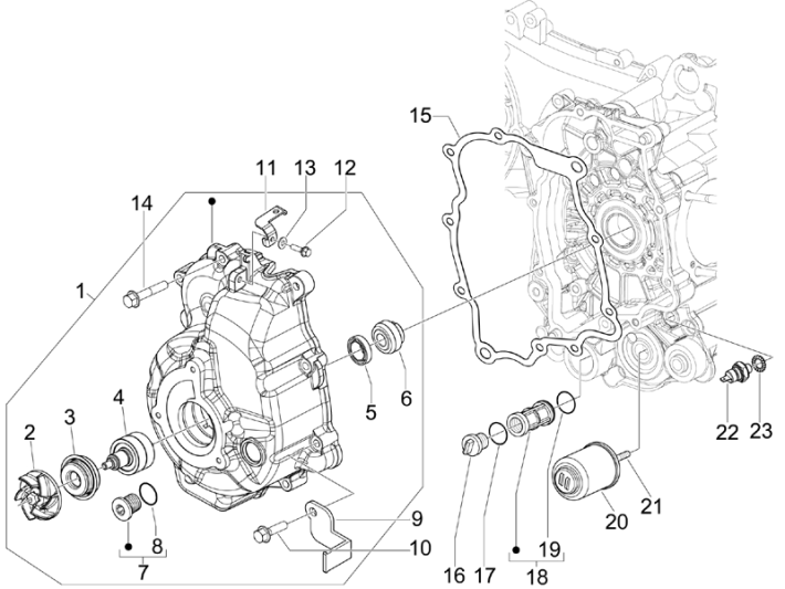 Osłona magnetycznego koła zamachowego Vespa GTS 300 ie 2008-2016 (z ABS i bez)