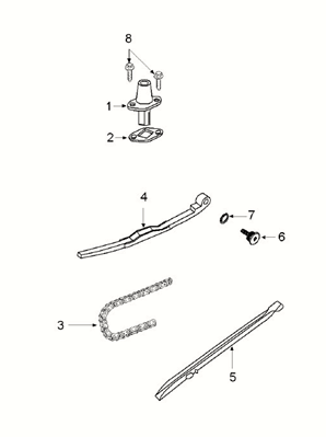 Łańcuch rozrządu - Peugeot Kisbee 4-suwowe prowadnice łańcucha Euro 5