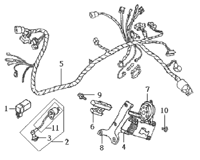 Wiązka przewodów Sym DD50 niebieska