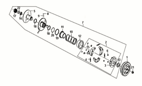 Koło pasowe napędzane Sym Fiddle III 50 E3
