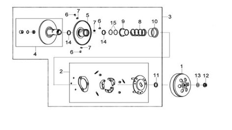 Driven pulley Sym Joymax Z 125 E4