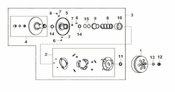 Driven pulley Sym Joymax Z 125i E5 2022