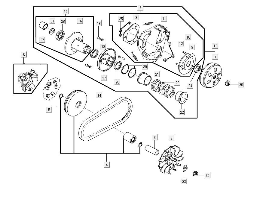 Variator sprzęgło Kymco Ludzie S150i E4