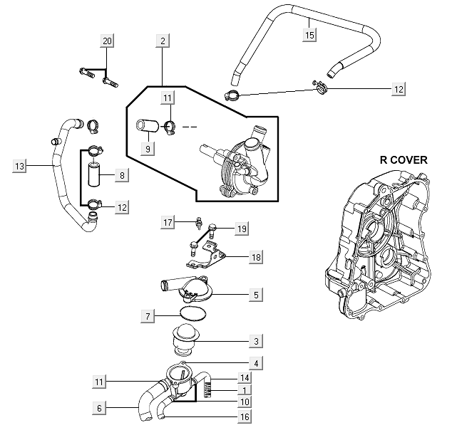 Pompa wodna Kymco Xciting 500R EVO