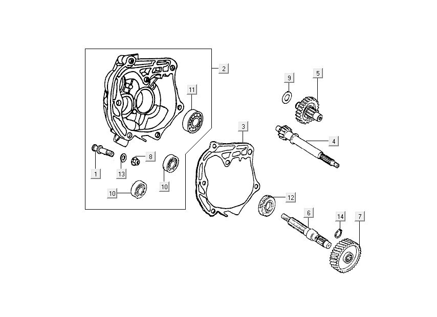 Końcowa skrzynia biegów - skrzynia korbowa Kymco People 2-suwowa ciem