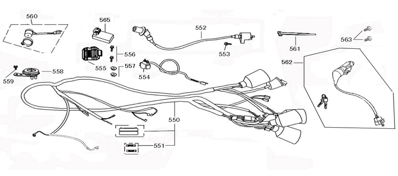 Części elektryczne AGM Star50 czerwony biały