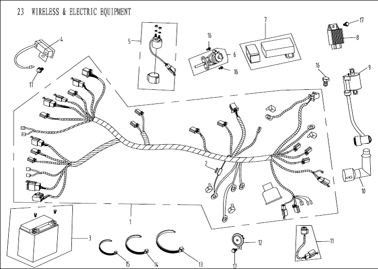 Części elektryczne China Venom biały