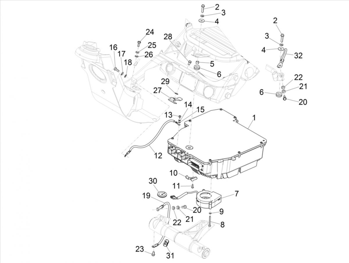 Vespa Elettrica 25/KMH SCH E5 2021 (EMEA) części elektryczne