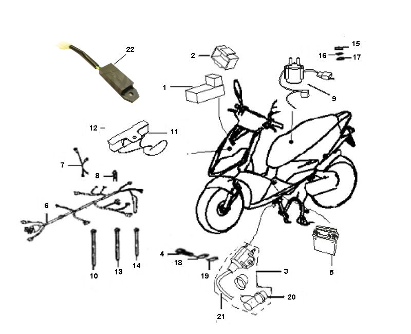 Części elektryczne 2 Generic Ideo czarny 2007 2-suwowy 25