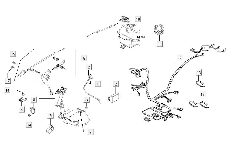 Części elektryczne Kymco Agility 10' 4-suwowy srebrny