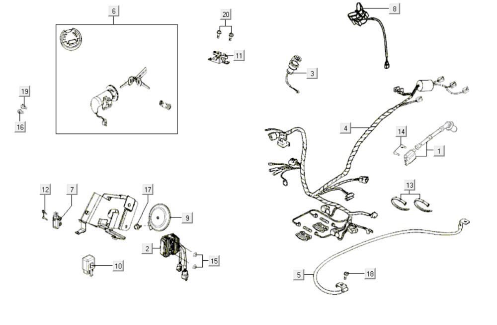 Części elektryczne Kymco Like 200i White