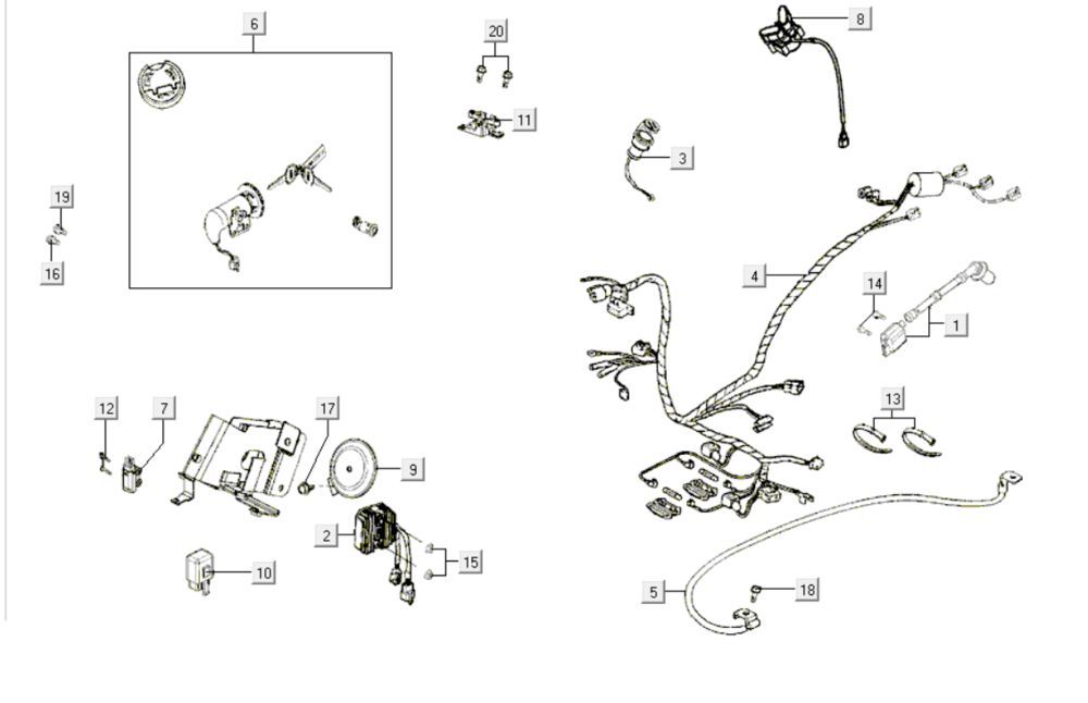 Części elektryczne Kymco Like 200i Black