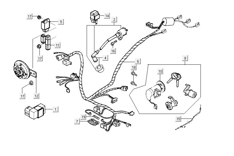 Części elektryczne Kymco Yup 2t ac srebrny