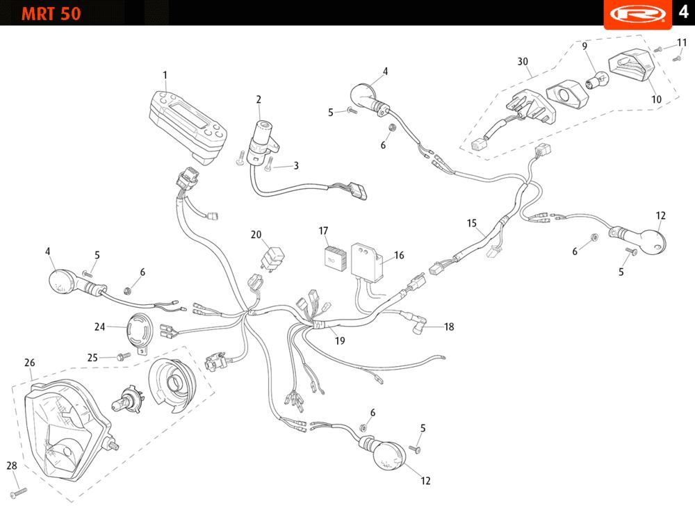 Części elektryczne Rieju MRT enduro czarny 2010 2-suwowy