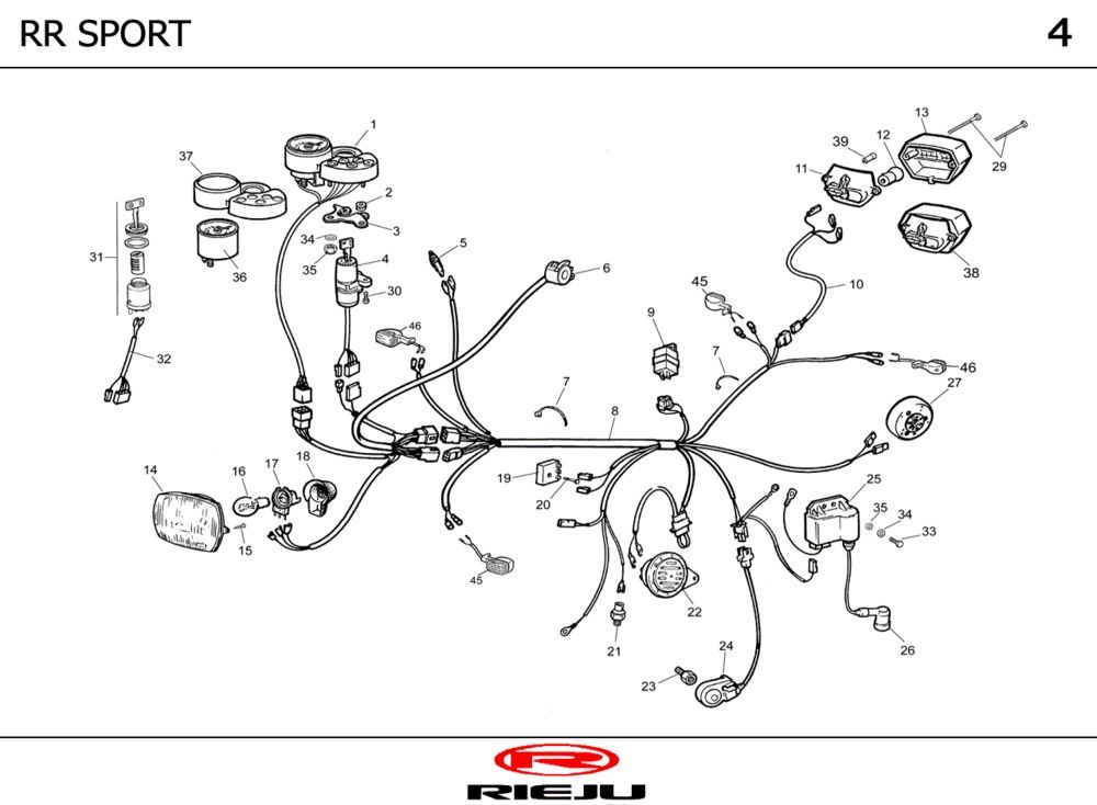 Części elektryczne Rieju RR sport pomarańczowy 2004 2-suwowy