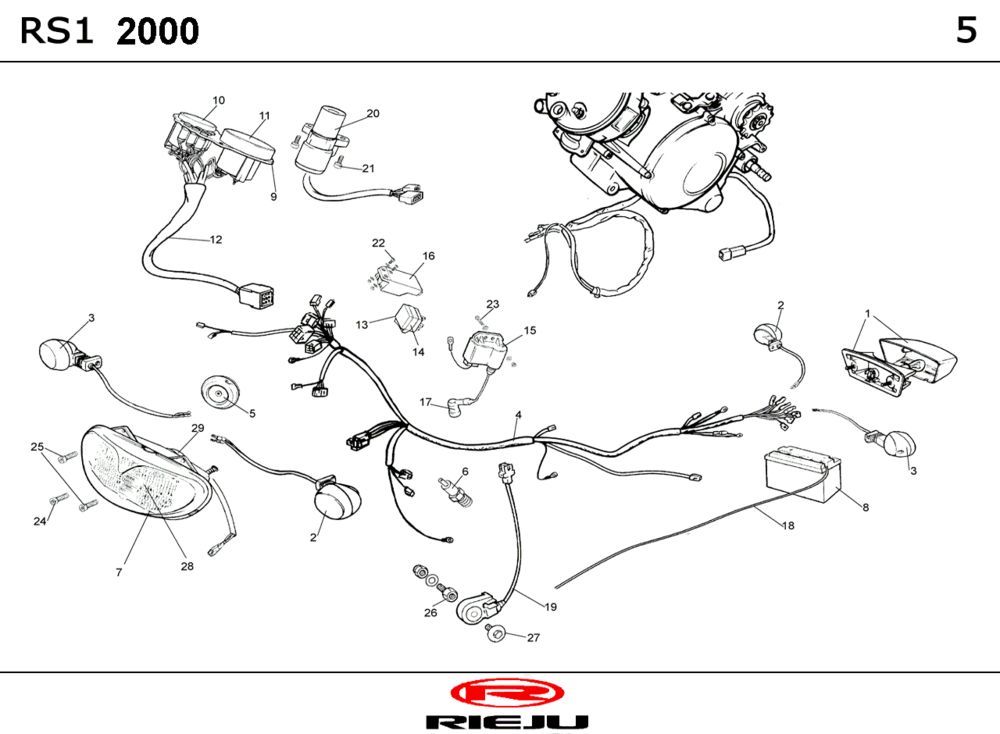 Części elektryczne Rieju Rs1 żółto-szary 2001 2-suwowy