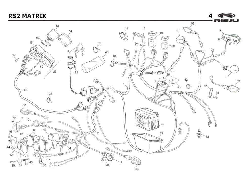 Części elektryczne Rieju Rs2 niebieski 2005 2-suwowy