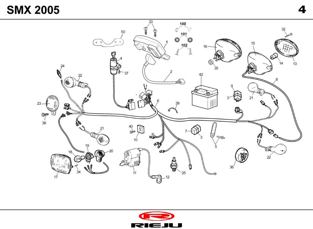 Części elektryczne Rieju SMX niebieski 2006 2-suwowy