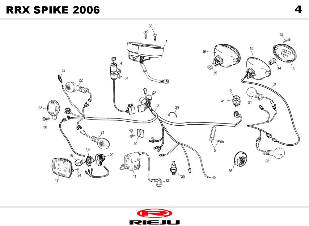 Części elektryczne Rieju Spike-x czarny 2006 2-suwowy