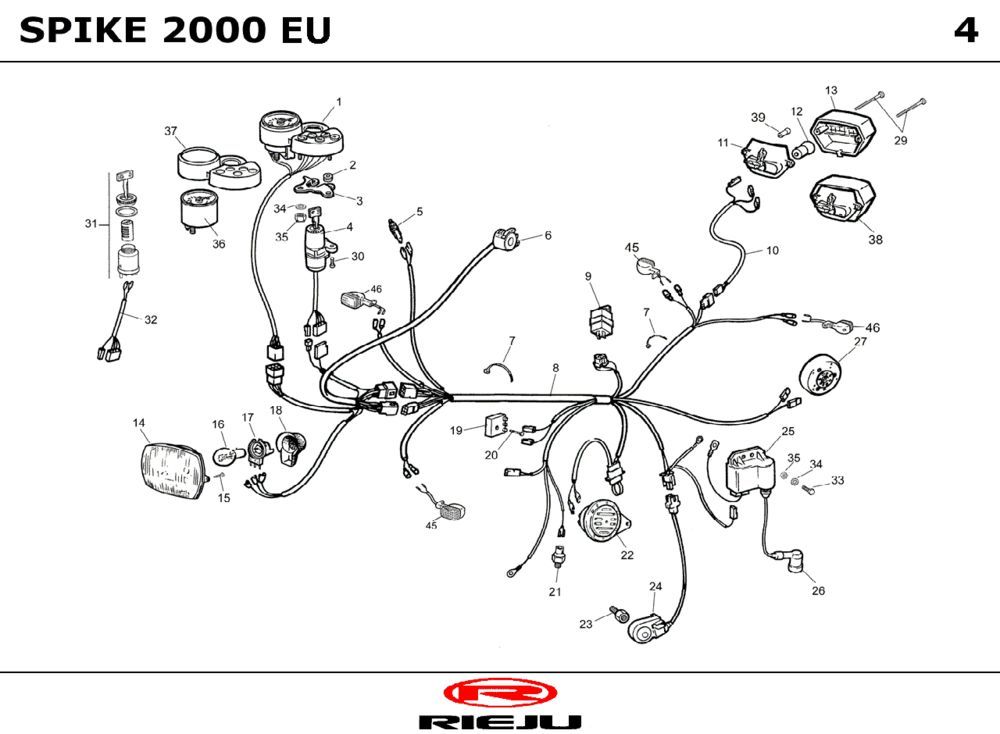 Części elektryczne Rieju Spike sport szary 2002 2-suwowy