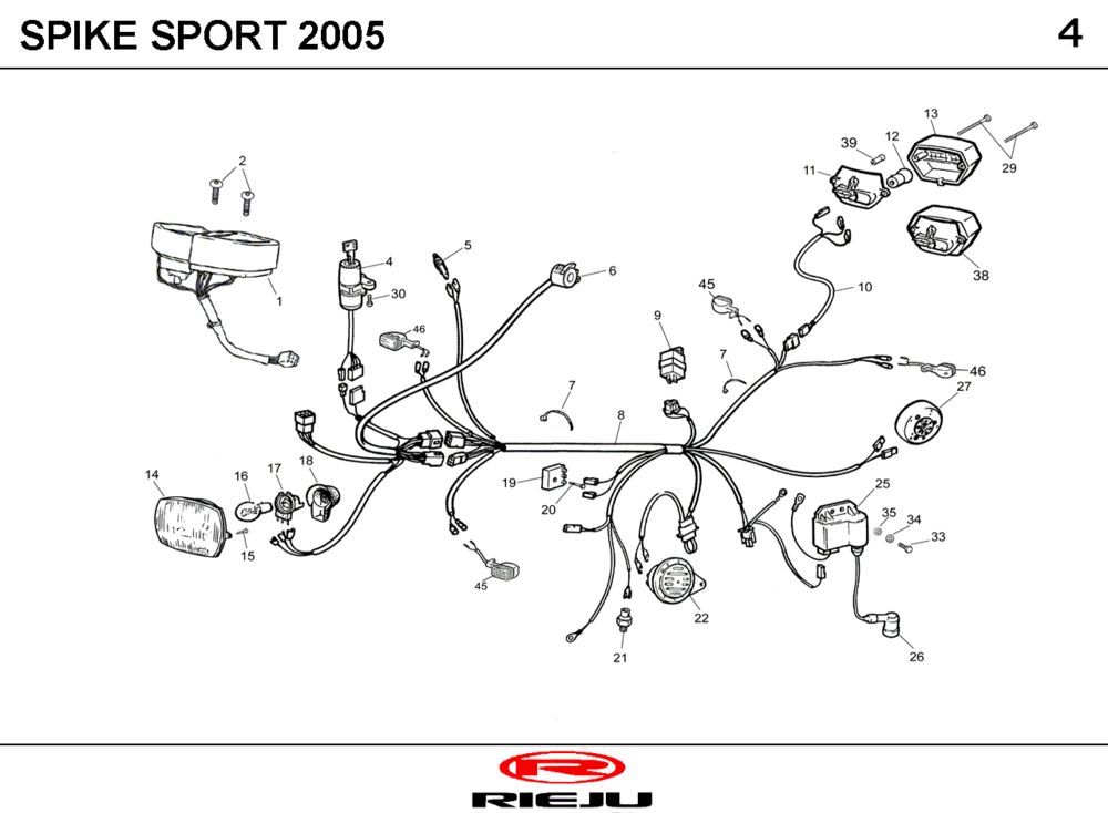 Części elektryczne Rieju Spike czarny 2005 2-suwowy