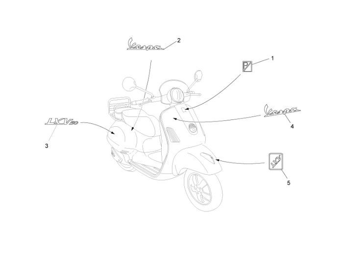 Emblematy Vespa Lxv 2-suwowe